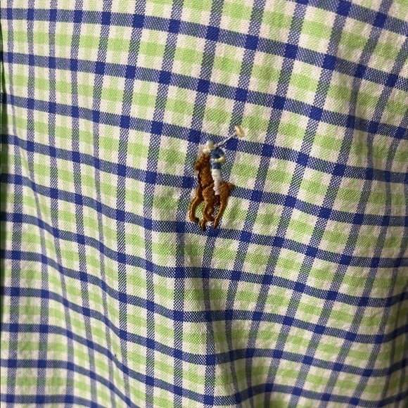 Ralph Lauren Blue and White Plaid Men's Shirt - Picture 4 of 10